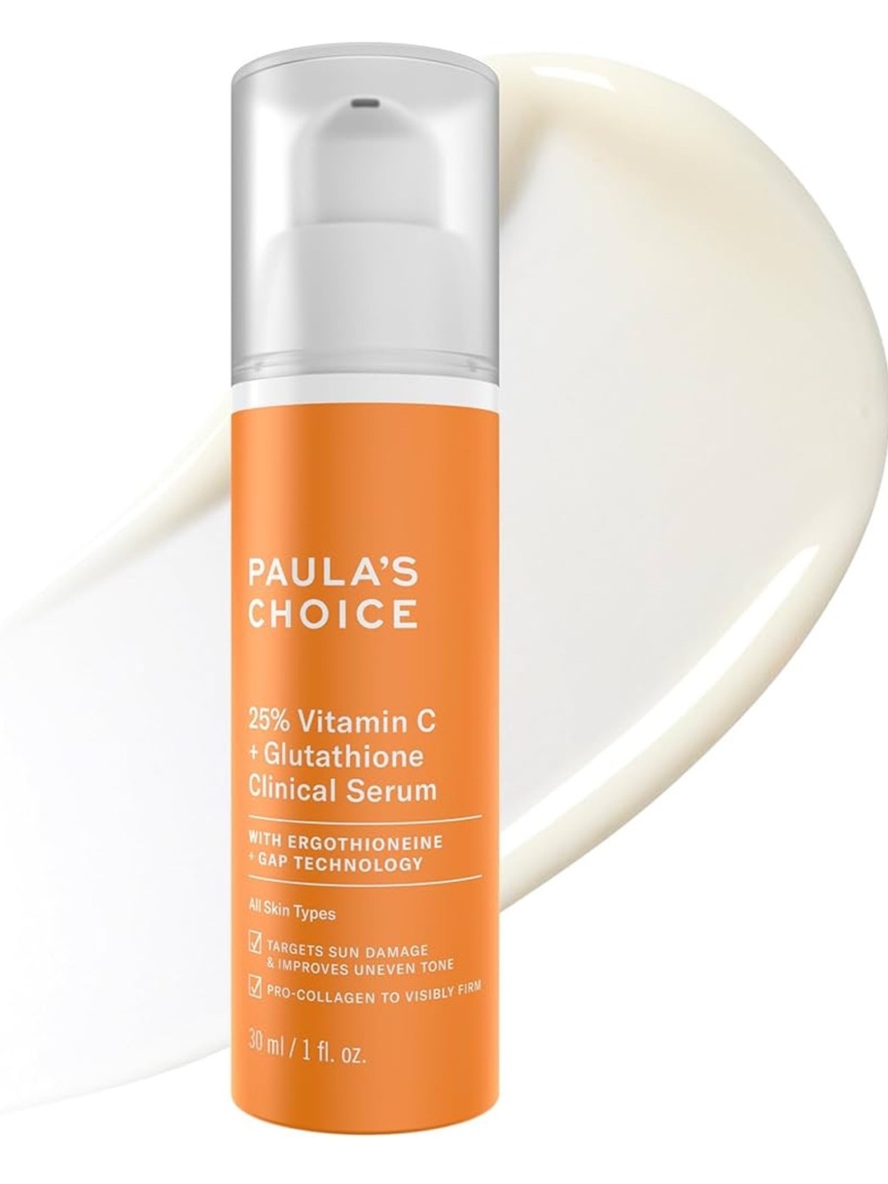 Paula's Choice 25% Vitamin C + Glutathione Clinical Serum – Orange and White
